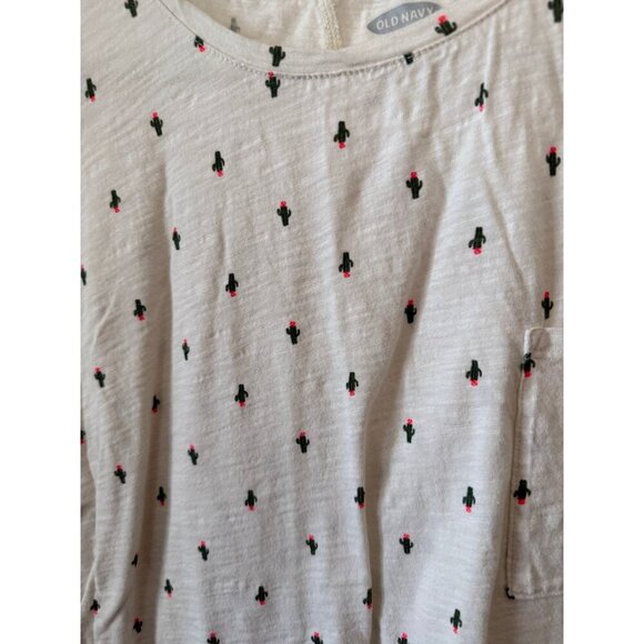 Old Navy boyfriend women’s size large small cactus T-shirt - Picture 3 of 7